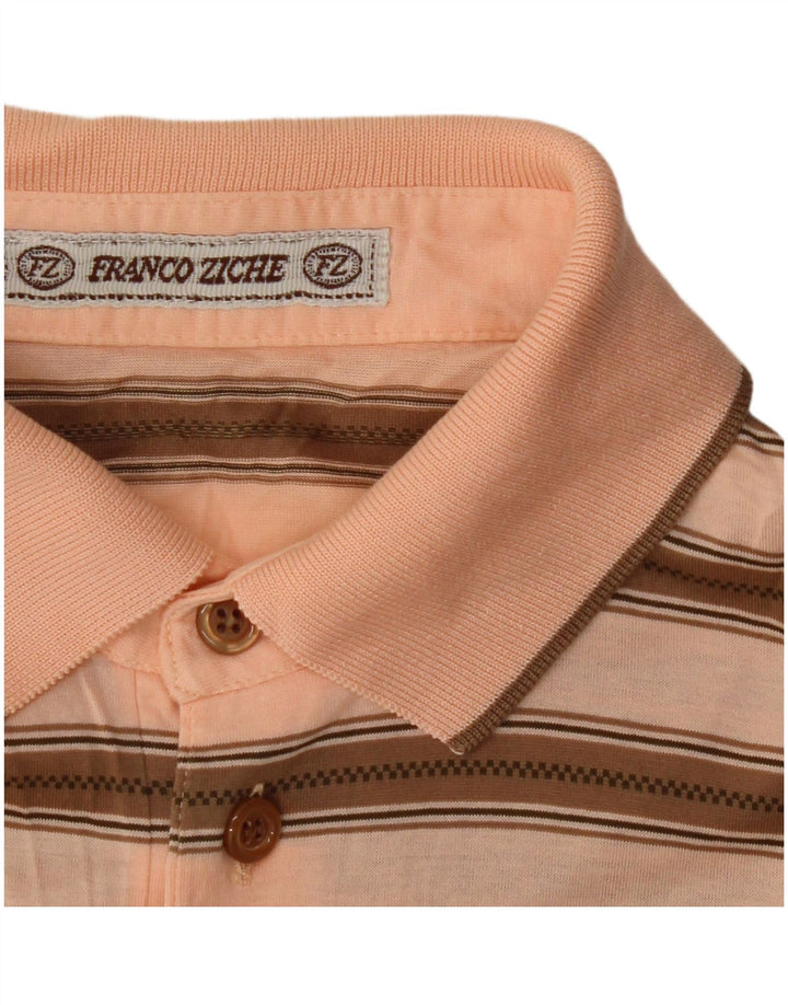 Camisa pólo masculina Franco Ziche listrada bege grande