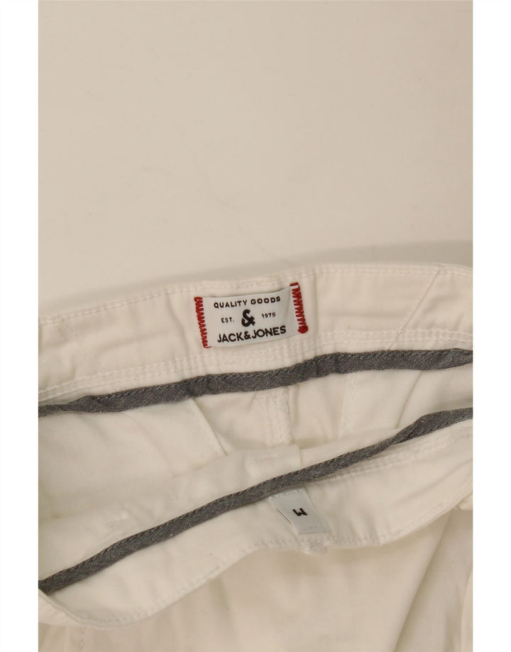 JACK & JONES Mens Chino Shorts Médio W32 Branco