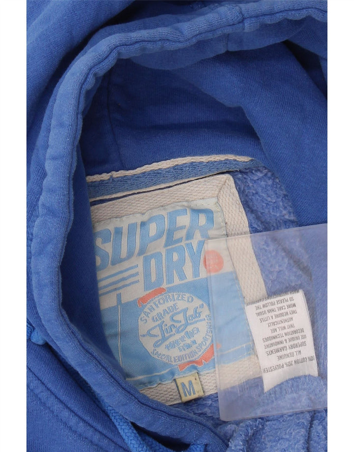 Suéter Superdry masculino com capuz gráfico azul médio algodão
