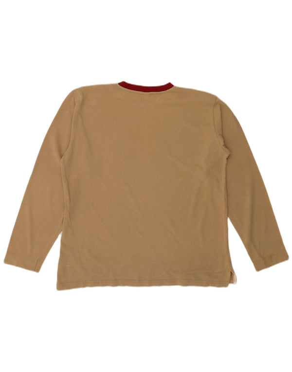 Top gráfico masculino North Sails manga comprida grande algodão colorblock bege