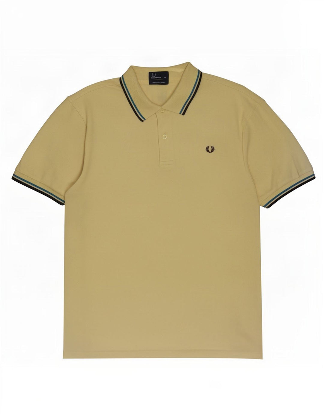 Camisa polo masculina Fred Perry XL algodão listrado amarelo