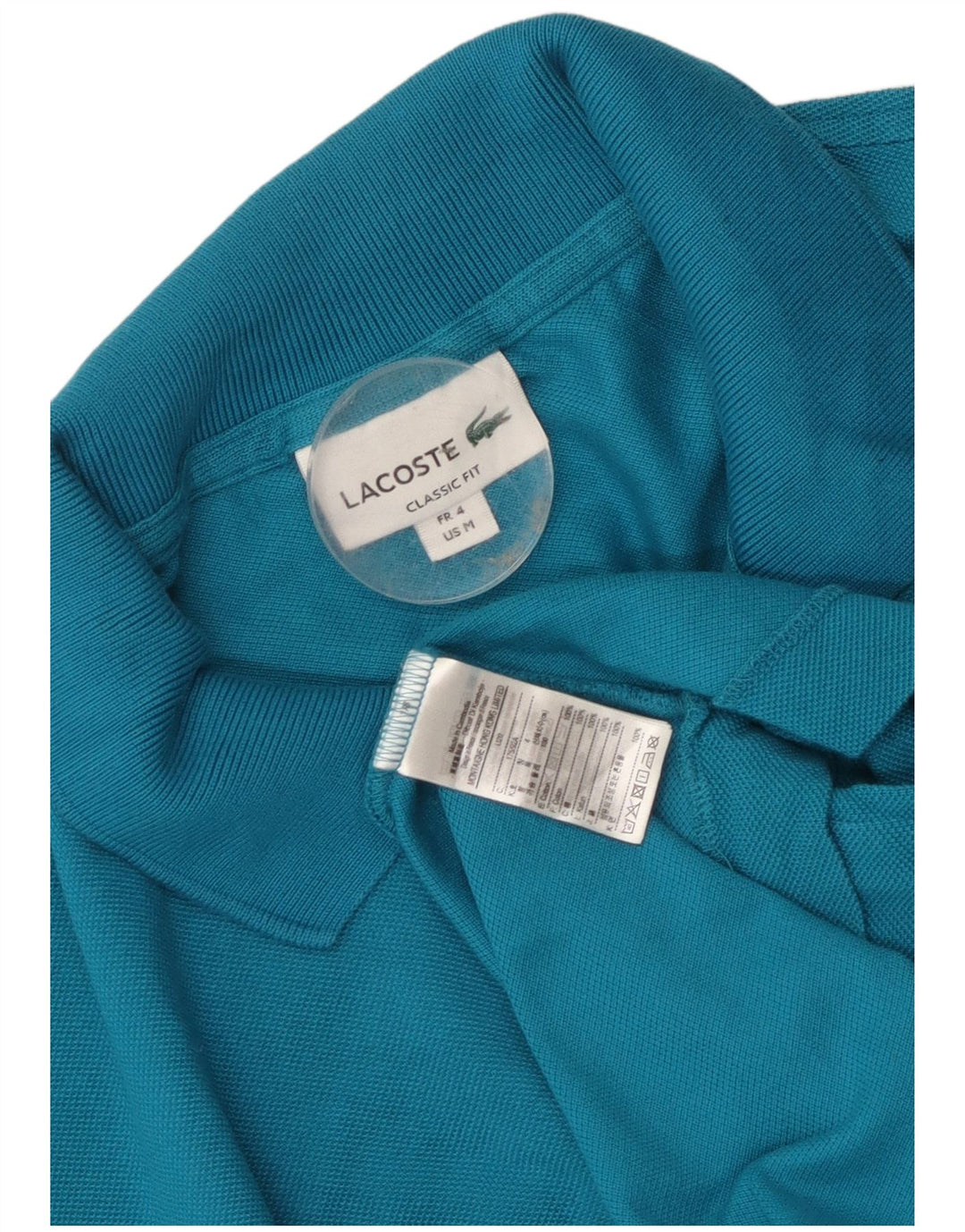 Camisa polo masculina Lacoste Classic Fit tamanho 4 algodão azul médio