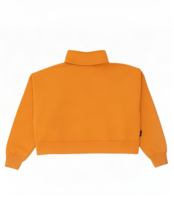 Puma feminino oversized crop polo neck moletom jumper UK 10 pequeno amarelo