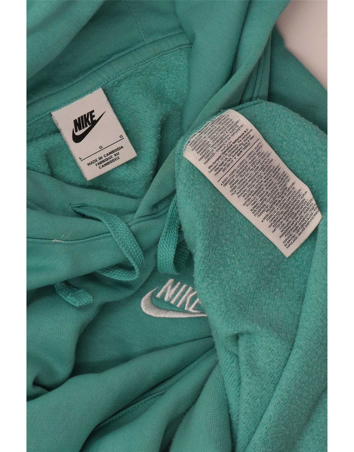 Nike masculino moletom com capuz grande algodão turquesa