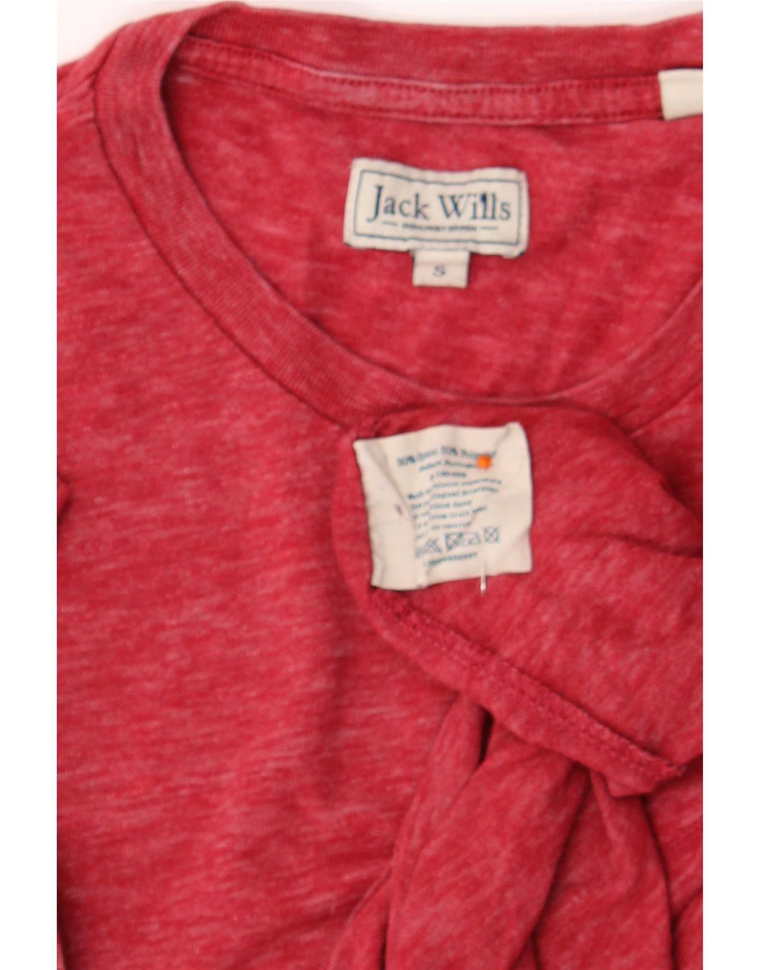 Camiseta masculina Jack Wills top pequeno algodão vermelho