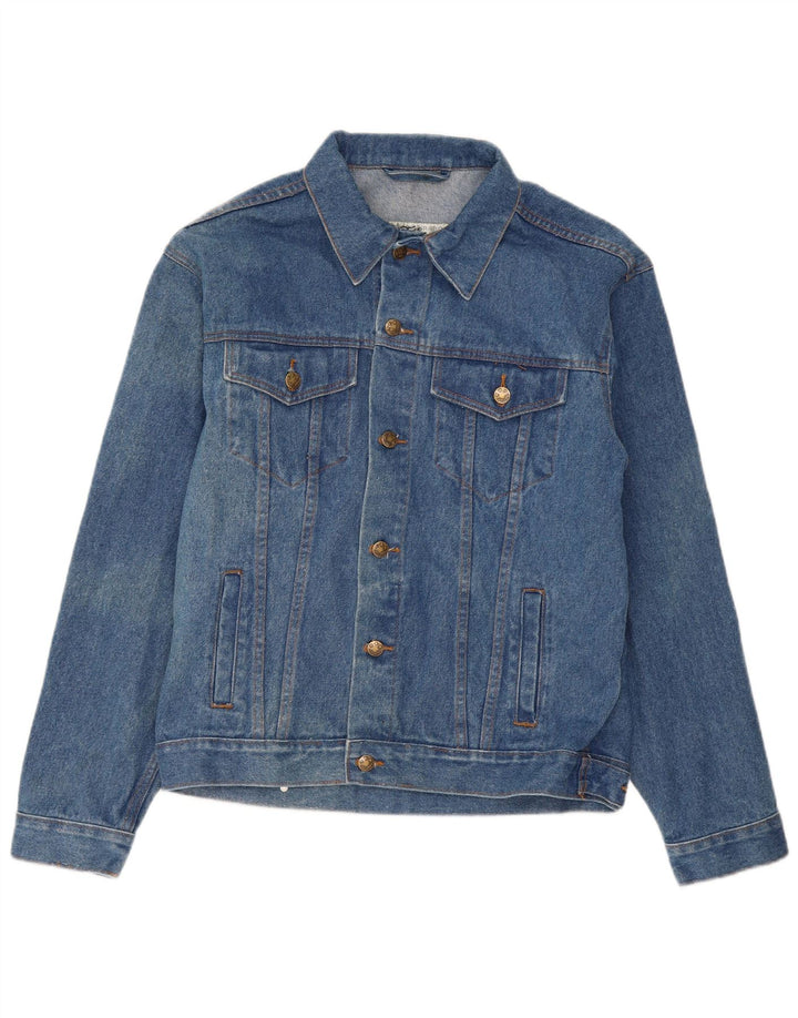 Jaqueta jeans masculina vintage UK 36 pequena azul