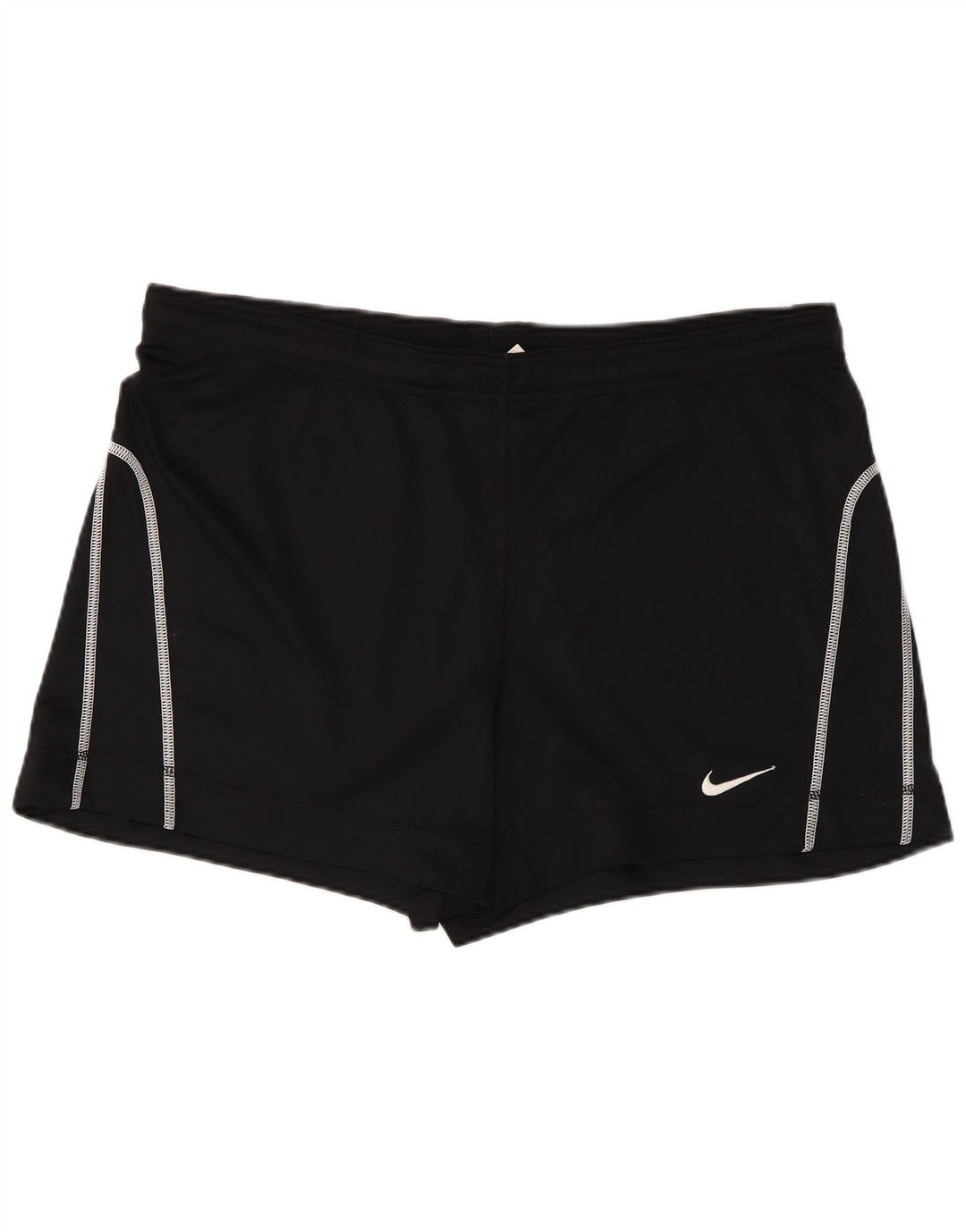 Shorts esportivos femininos NIKE Dri Fit UK 16/18 grande poliéster preto