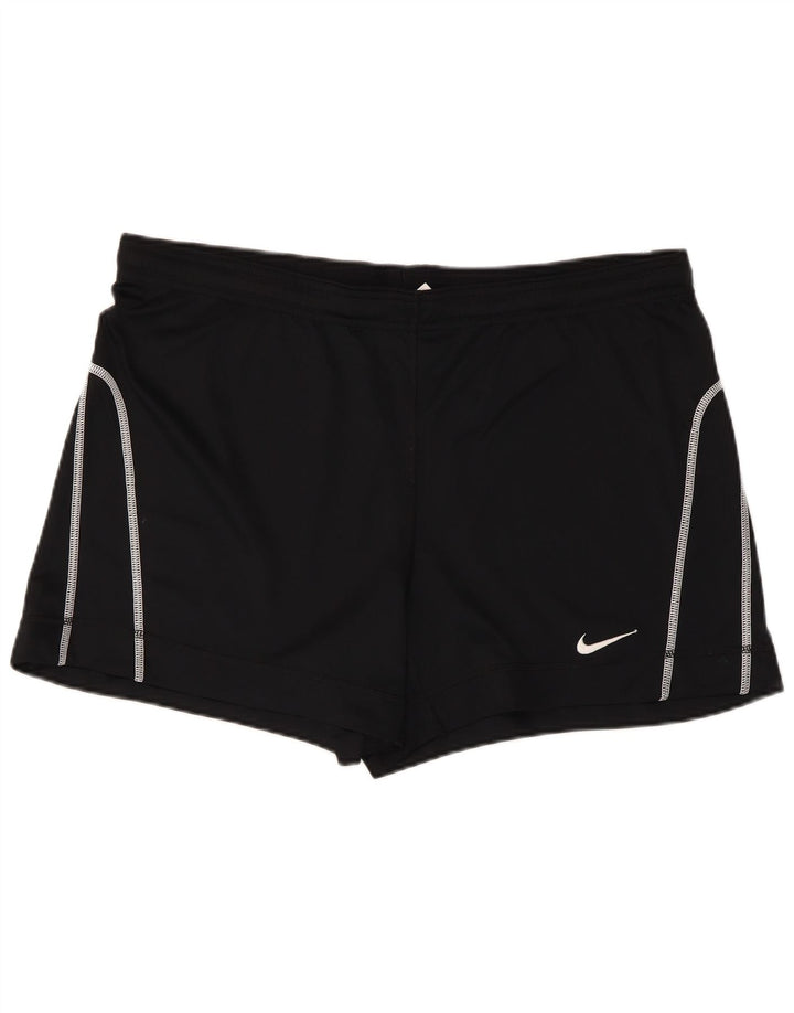 Shorts esportivos femininos NIKE Dri Fit UK 16/18 grande poliéster preto