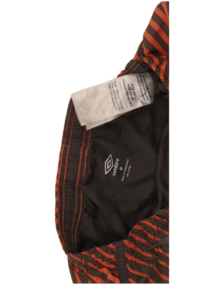Umbro Mens Sport Shorts Médio Laranja Listrado Poliéster