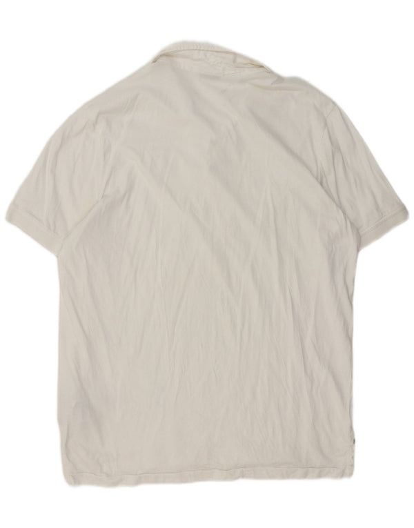 Camisa pólo geográfica masculina Napapijri 2XL algodão branco