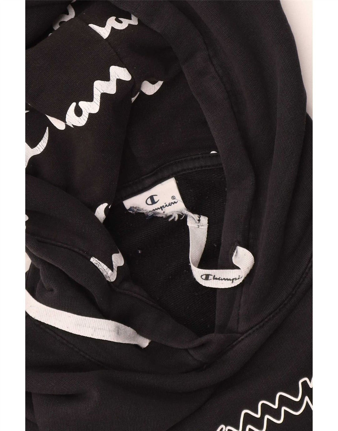 Jumper com capuz gráfico masculino Champion pequeno preto