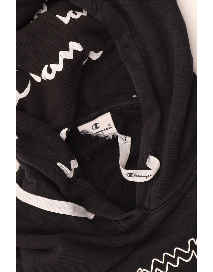 Jumper com capuz gráfico masculino Champion pequeno preto
