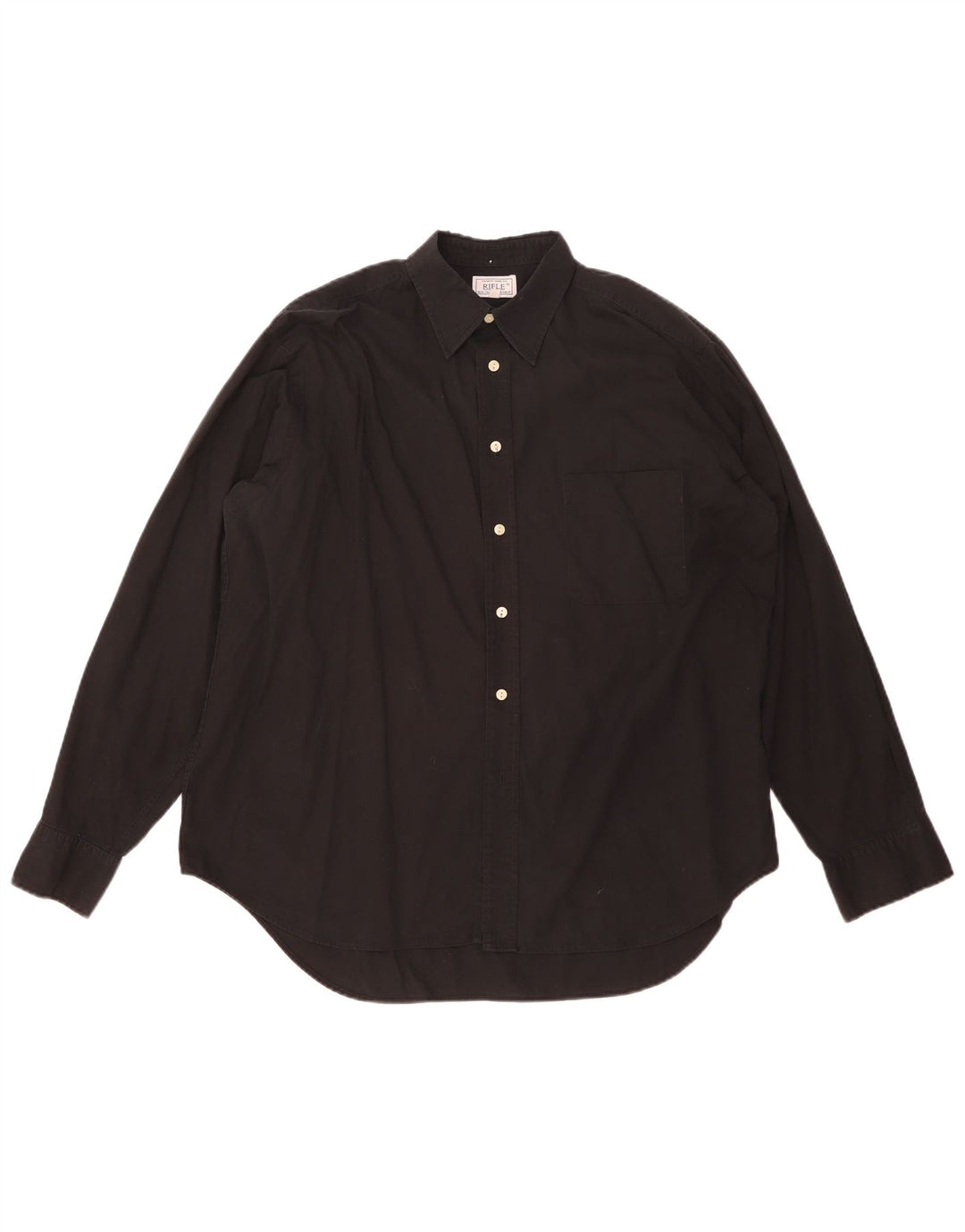 Camisa masculina Rifle com ajuste relaxado de algodão preto médio