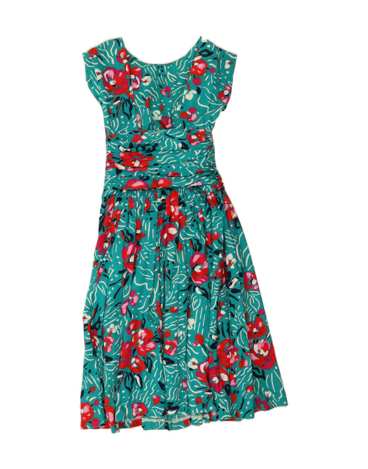 PATTY O'NEIL Womens Tea Dress US 6 Medium Blue Floral Cotton Vintage Patty O'Neil and Second-Hand Patty O'Neil from Messina Hembry 