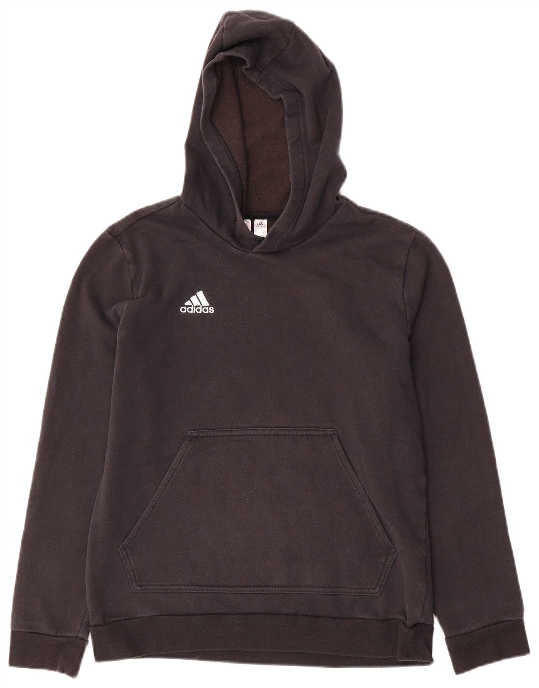ADIDAS Meninos Hoodie Jumper 13-14 Anos Preto Algodão