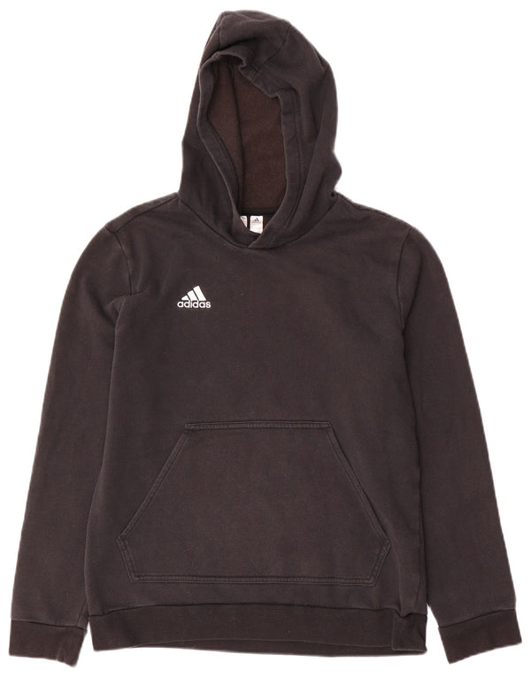 ADIDAS Meninos Hoodie Jumper 13-14 Anos Preto Algodão