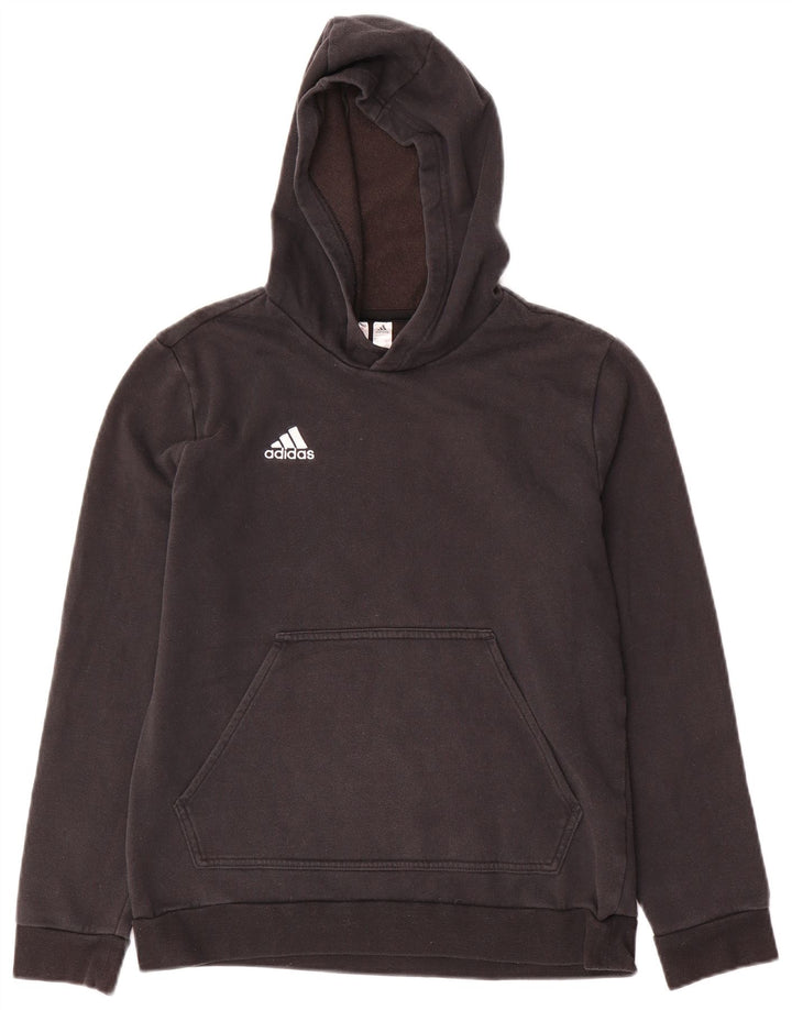 ADIDAS Meninos Hoodie Jumper 13-14 Anos Preto Algodão