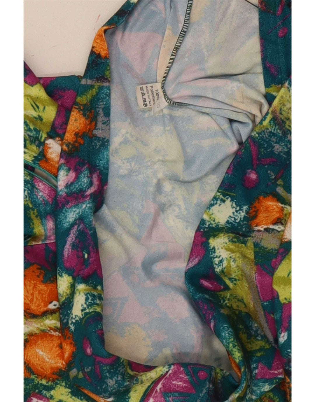 Top feminino vintage com padrão abstrato manga comprida IT 48 XL multicolorido