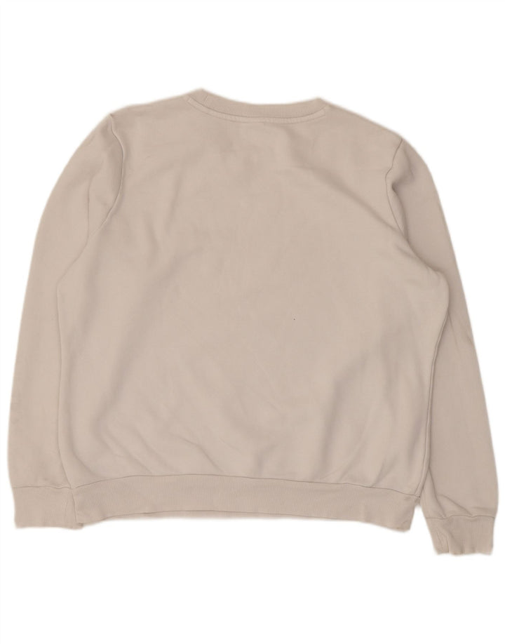 Puma Mens Graphic Moletom Jumper Grande Algodão Branco