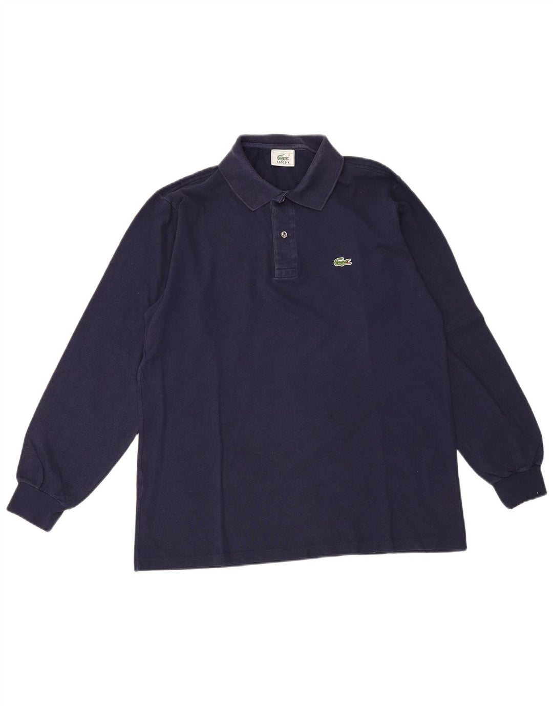 Lacoste camisa polo masculina de manga comprida tamanho 4 médio azul marinho