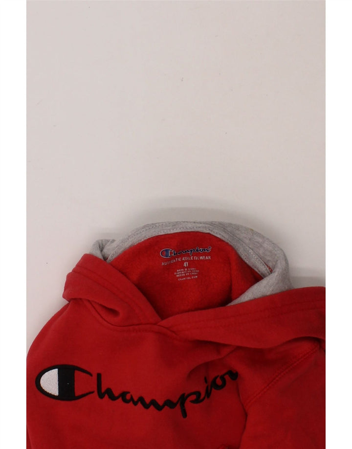 CHAMPION Boys Graphic Hoodie Jumper 3-4 Years Red Cotton Vintage Champion and Second-Hand Champion from Messina Hembry 