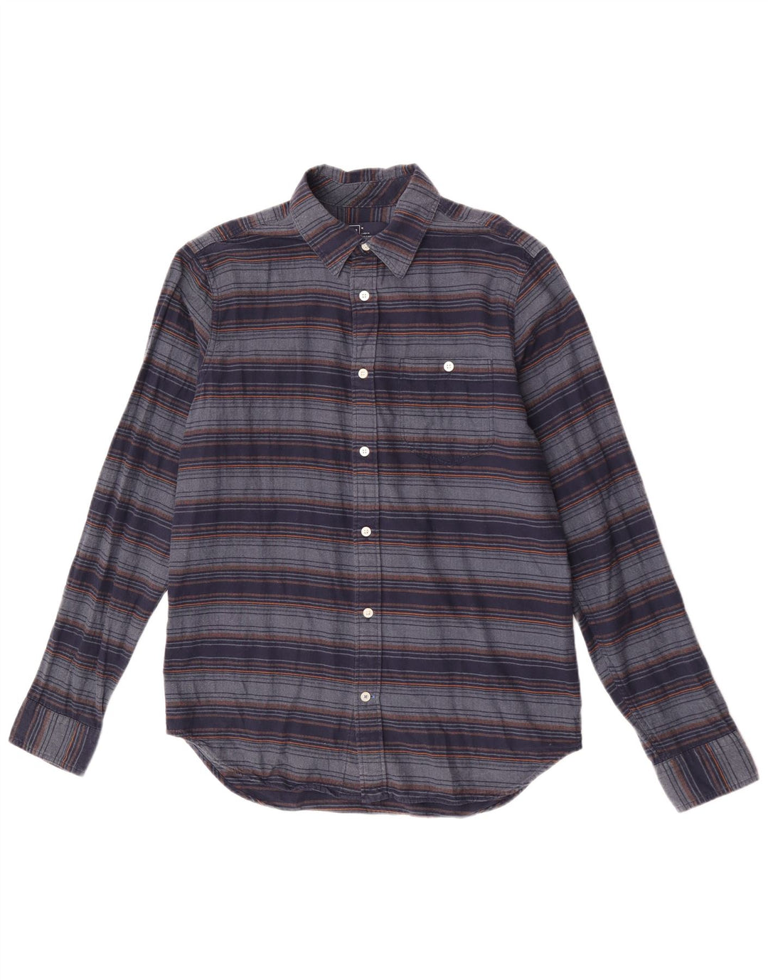 Camisa masculina de flanela Gap de algodão listrado azul marinho médio