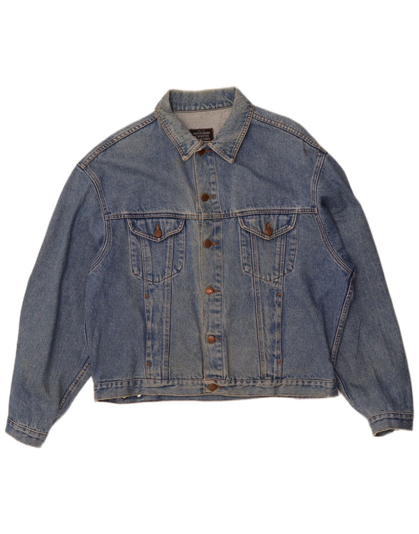 Jaqueta jeans masculina Benetton UK 42 XL azul