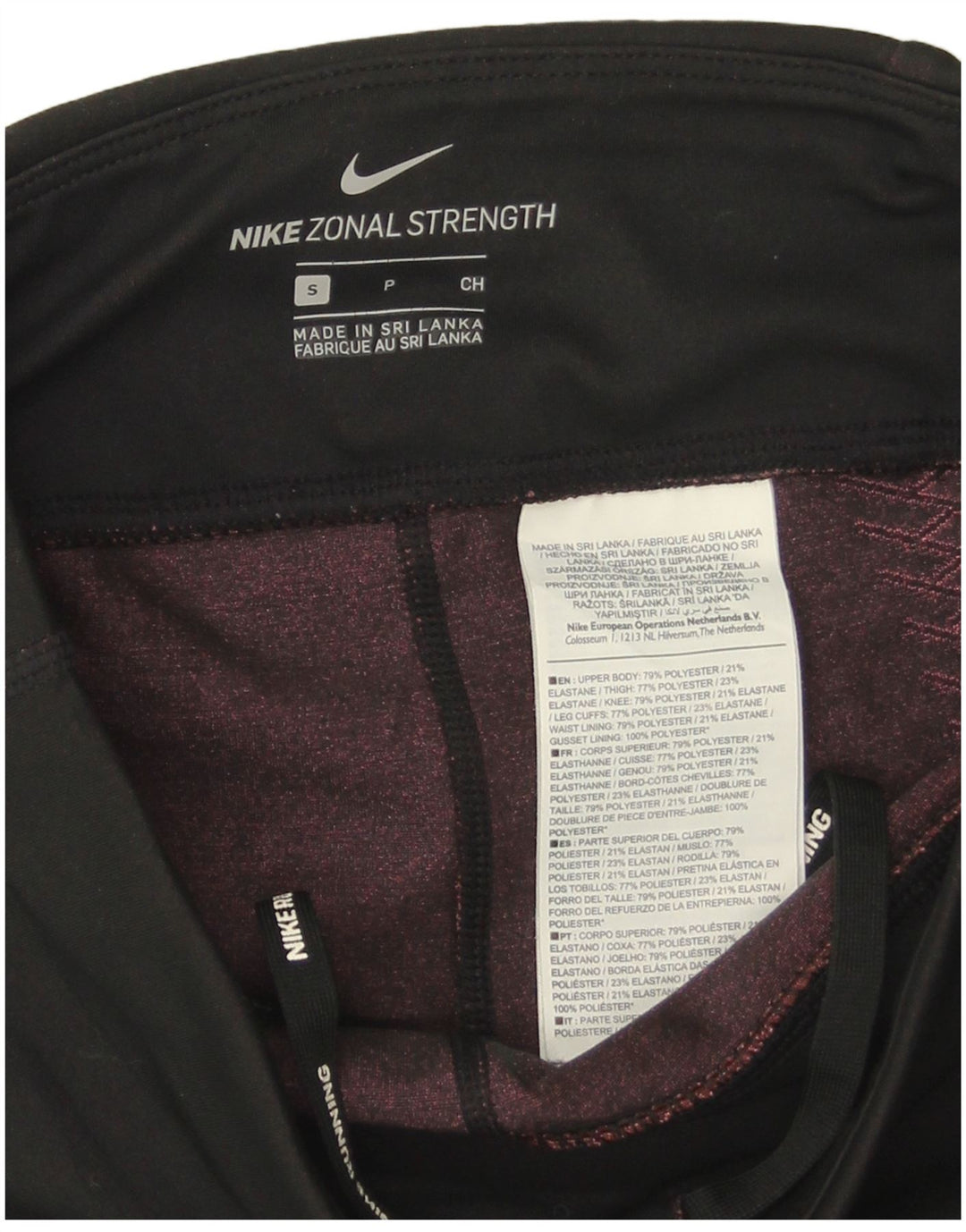 Leggings Nike Dri Fit Capri UK 8 Pequeno Poliéster Geométrico Preto
