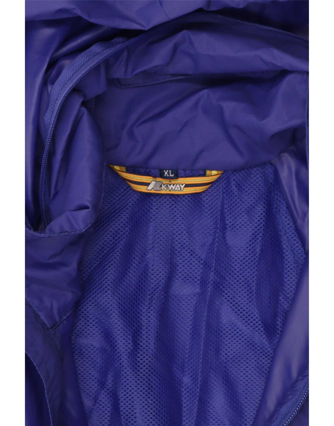 Jaqueta de chuva masculina com capuz K-Way UK 42 XL azul
