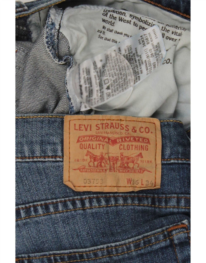 Jeans retos masculinos Levi's W36 L29 algodão azul