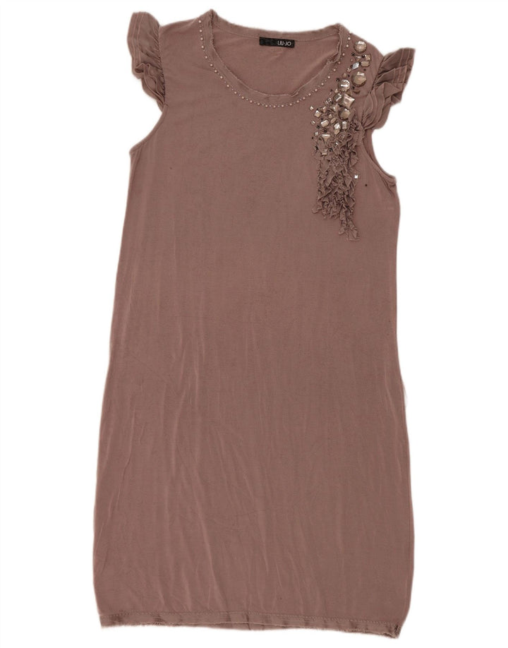 Liu Jo vestido feminino sem mangas IT 46 grande marrom modal