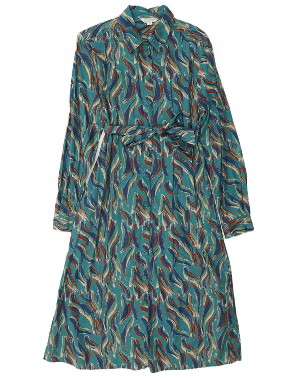 Vestido camisa feminino de manga comprida Country Collection UK 14 médio turquesa