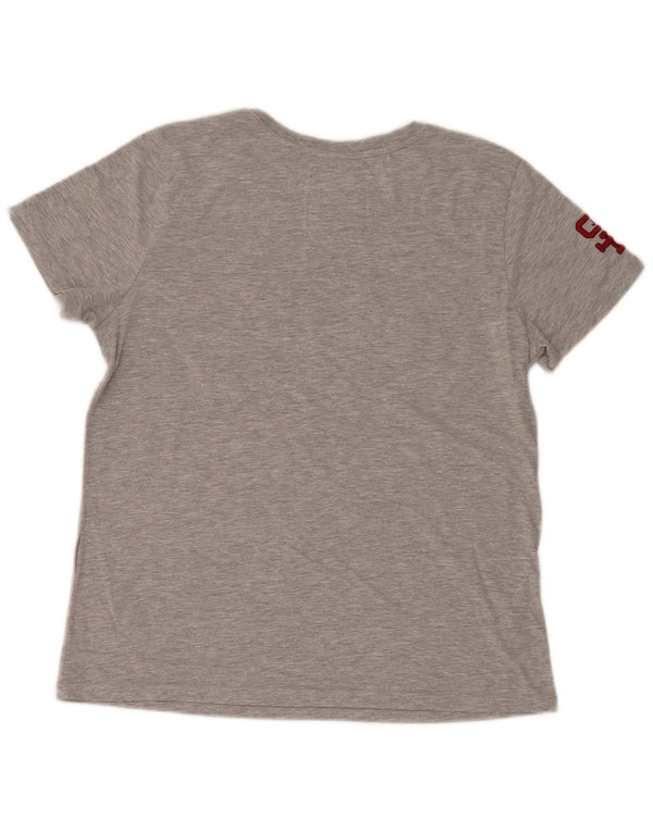 Camiseta gráfica feminina Superdry UK 14 grande cinza