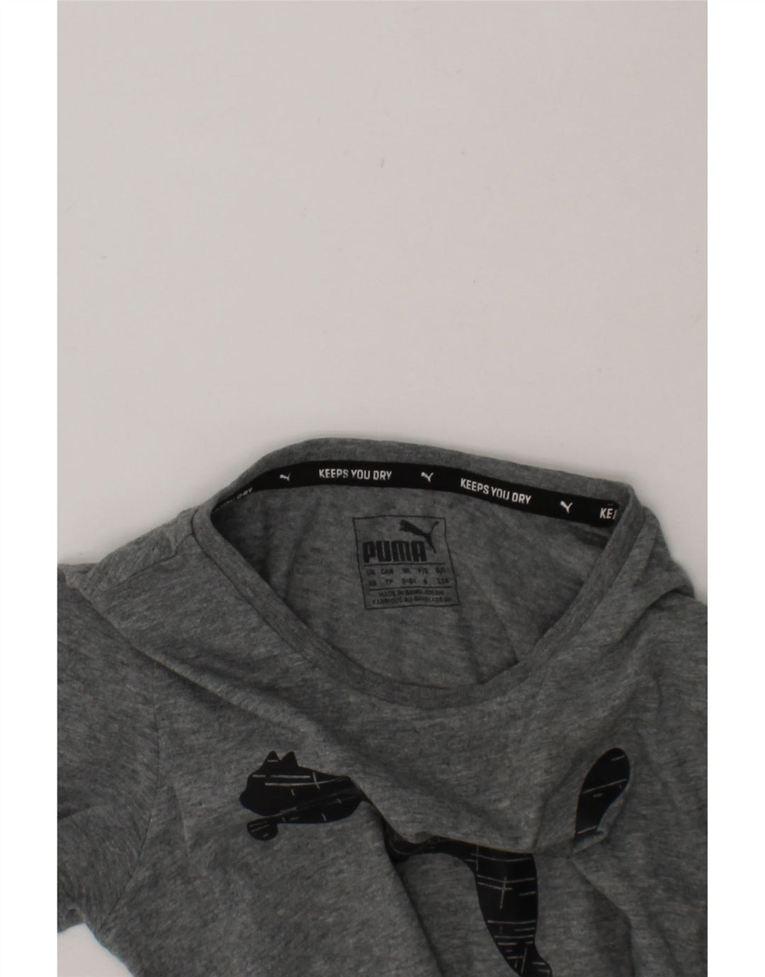 PUMA Boys Graphic T-Shirt Top 5-6 Years Grey Vintage Puma and Second-Hand Puma from Messina Hembry 