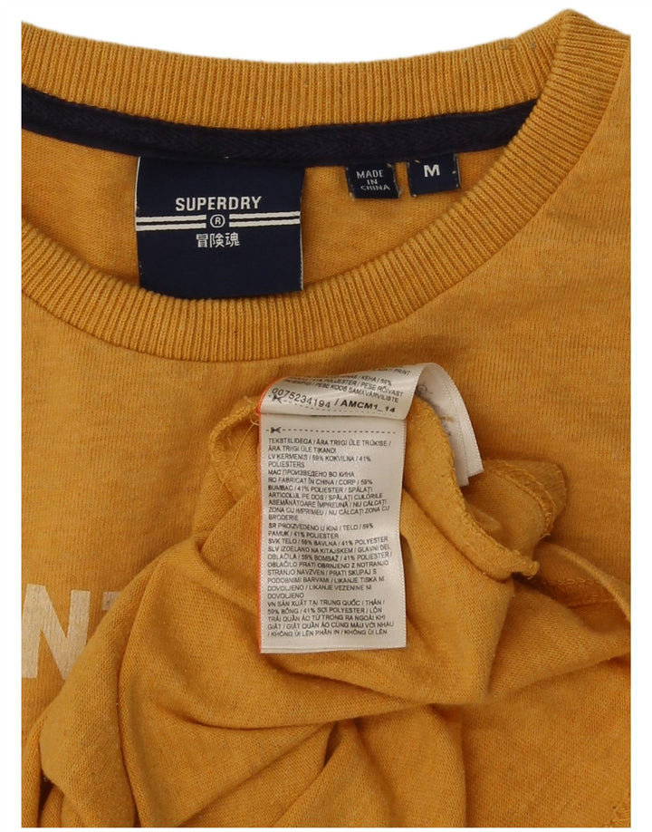 Camiseta gráfica masculina Superdry Top médio algodão amarelo