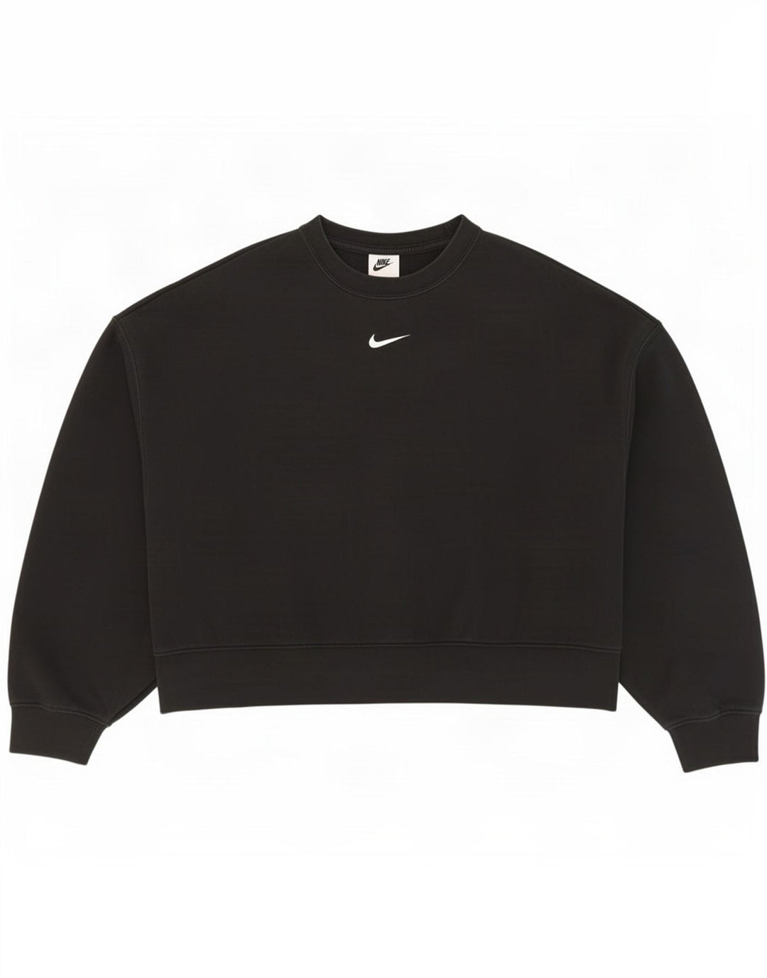 Nike feminino oversized moletom jumper reino unido 10 pequeno algodão preto