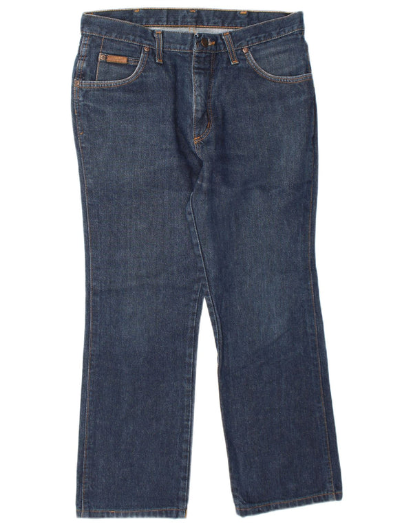 Wrangler Masculino Alaska Straight Jeans W33 L27 Azul Algodão