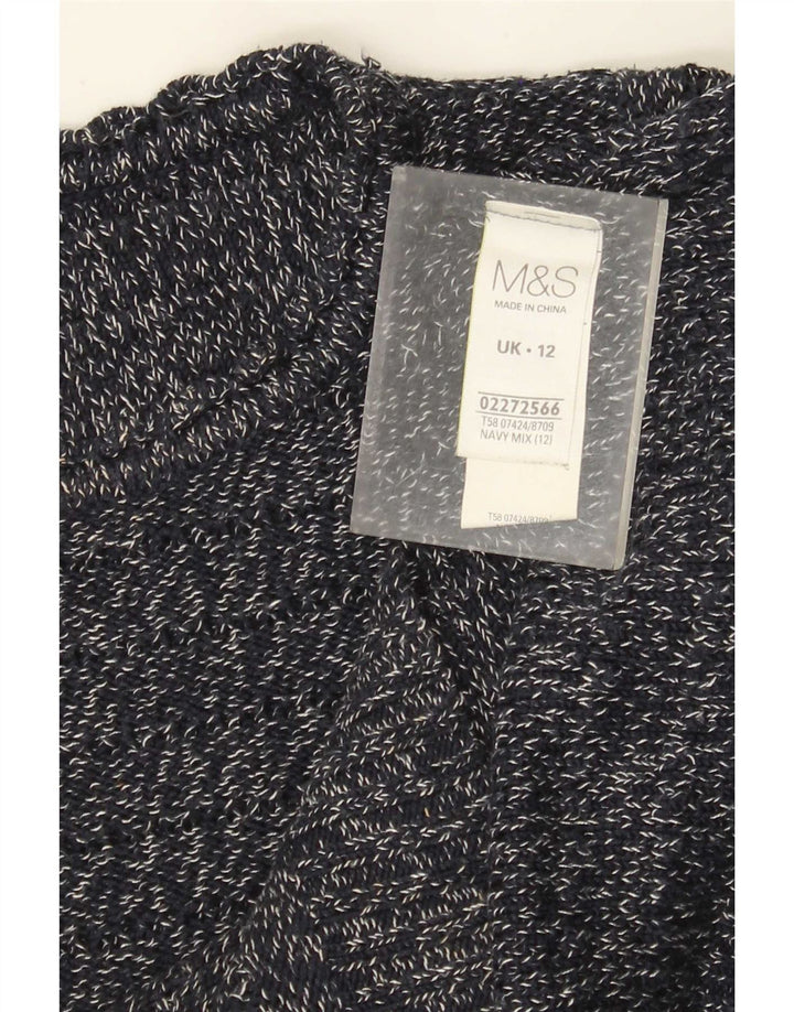 Suéter feminino Marks & Spencer com gola canoa Reino Unido 12 médio azul marinho