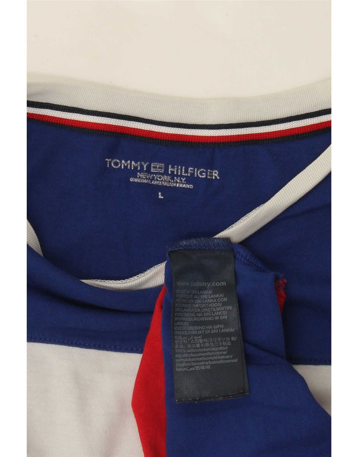 Tommy Hilfiger Camiseta masculina gráfica grande bloco colorido multicolorido