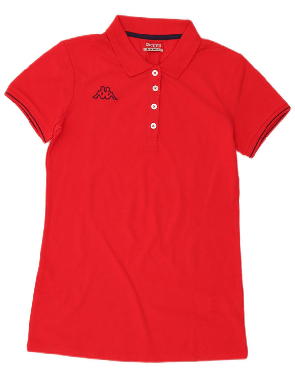 Camisa polo feminina Kappa UK 14 grande algodão vermelho