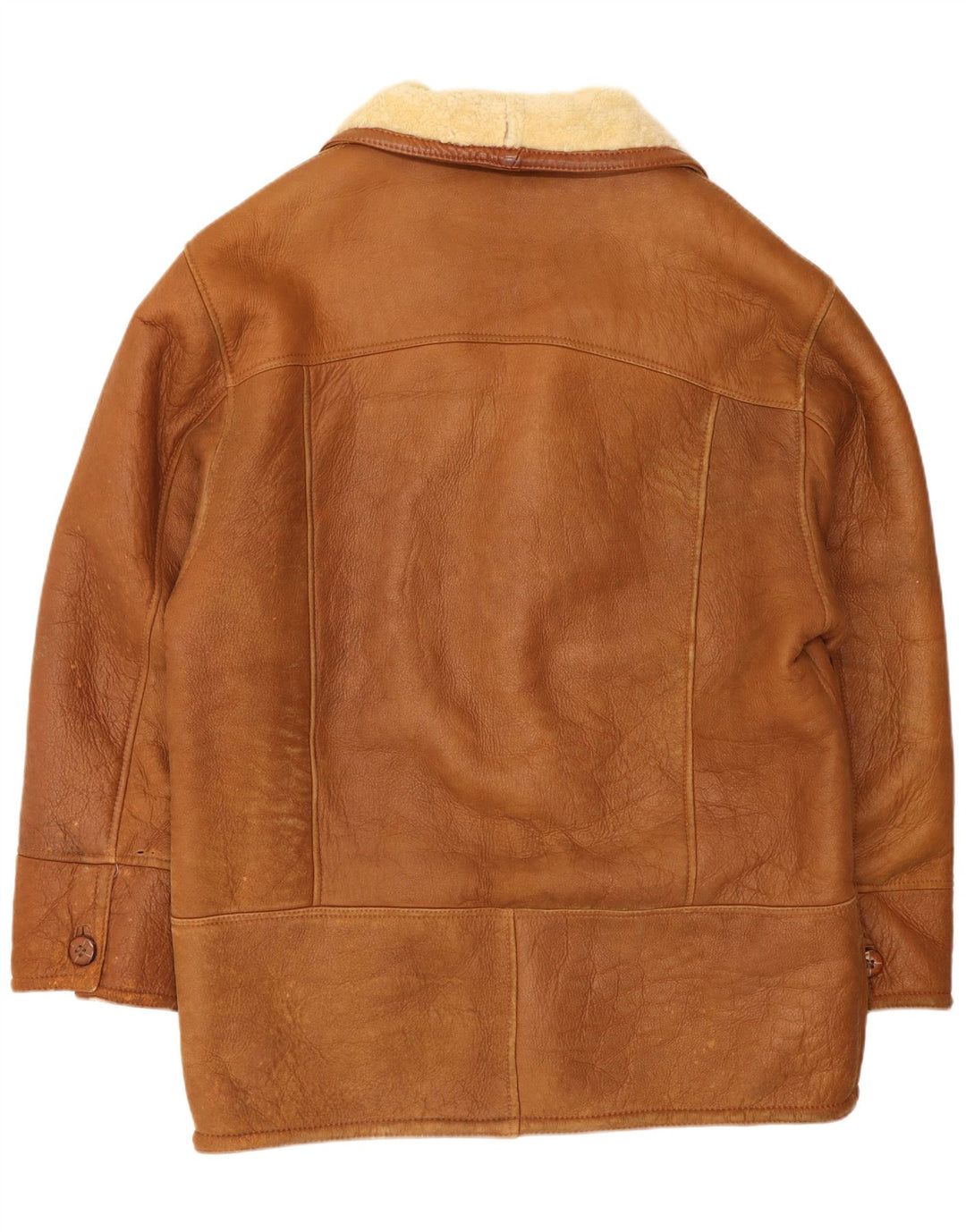 Jaqueta masculina vintage Shearling UK 42 XL marrom shearling