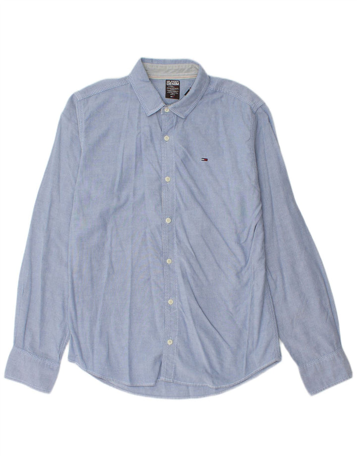 Camisa masculina Tommy Hilfiger azul médio