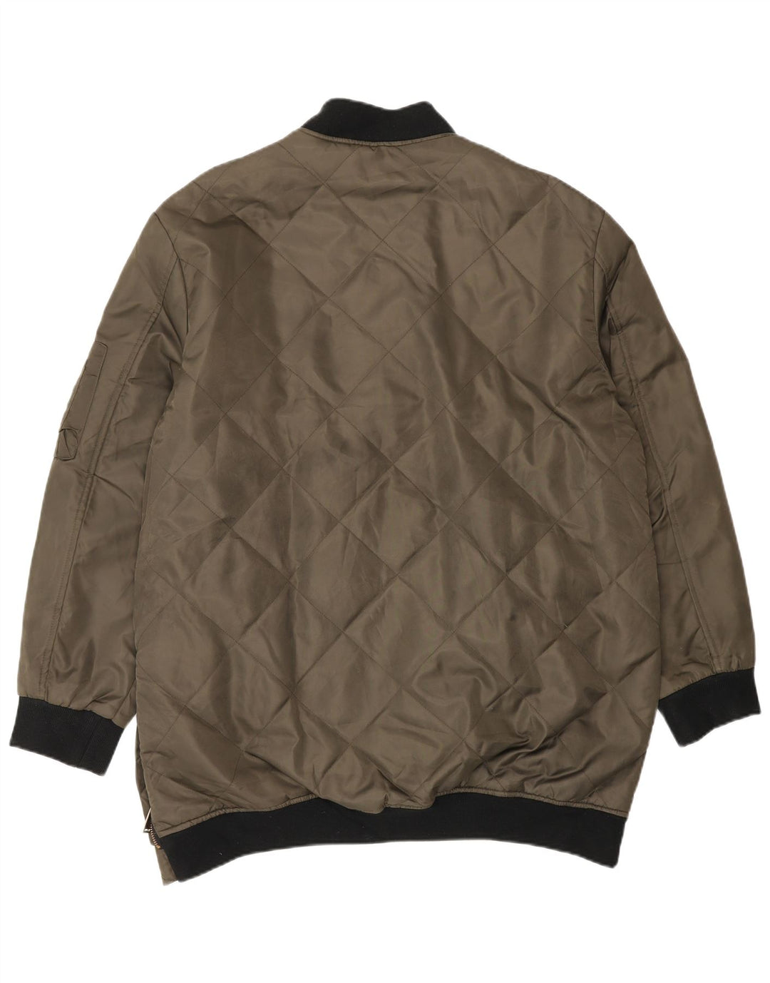 Zara Mens Bomber Jacket UK 42 XL Khaki Colourblock Poliéster