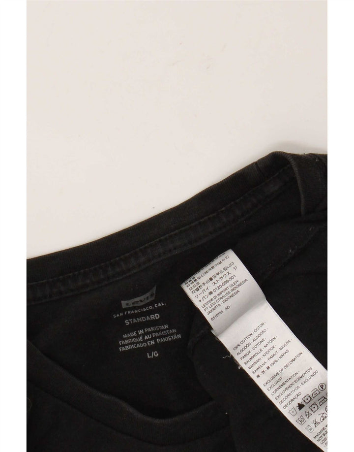 Camiseta masculina padrão Levi's Top grande de algodão preto