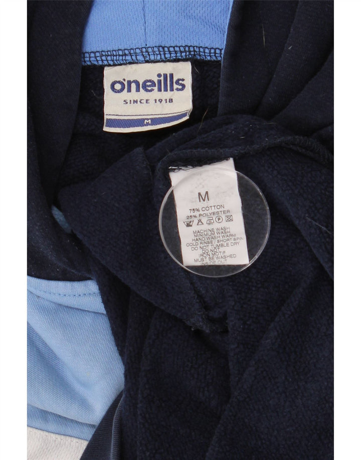 Suéter feminino com capuz grande O'Neills Reino Unido 14 bloco colorido médio azul marinho