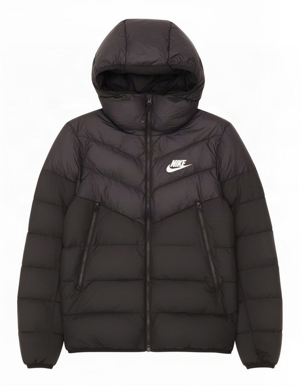 Jaqueta acolchoada com capuz masculina Nike UK 36 poliéster preto pequeno