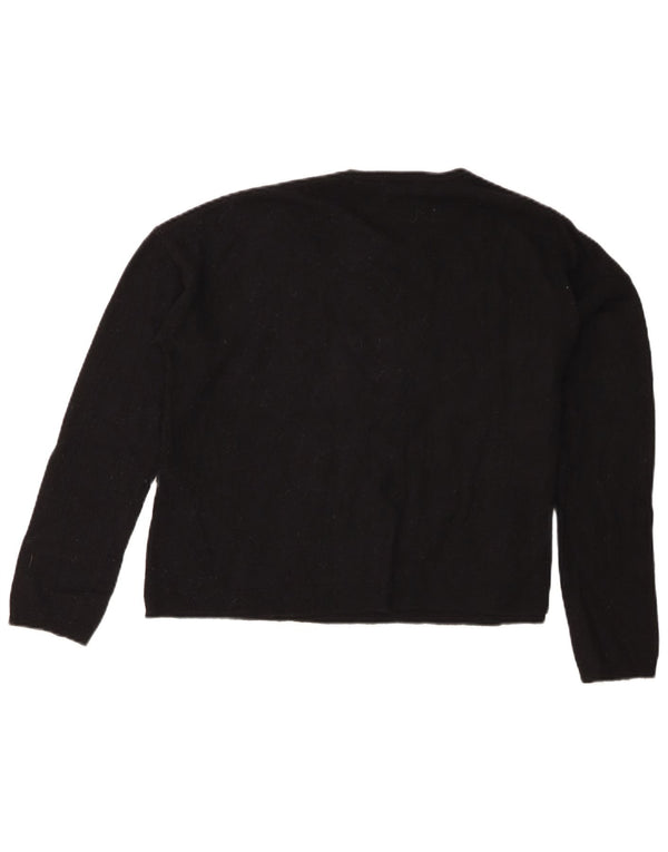 Liu Jo Suéter feminino com gola redonda e gola redonda, 13-14 anos, viscose preta