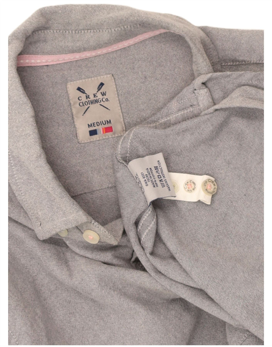 CREW CLOTHING Camisa masculina de algodão cinza médio