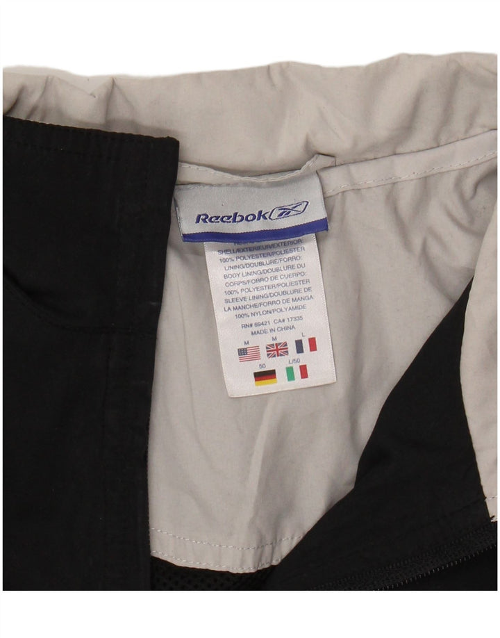 REEBOK Mens Treino Top Jaqueta Médio Preto Colourblock Poliéster