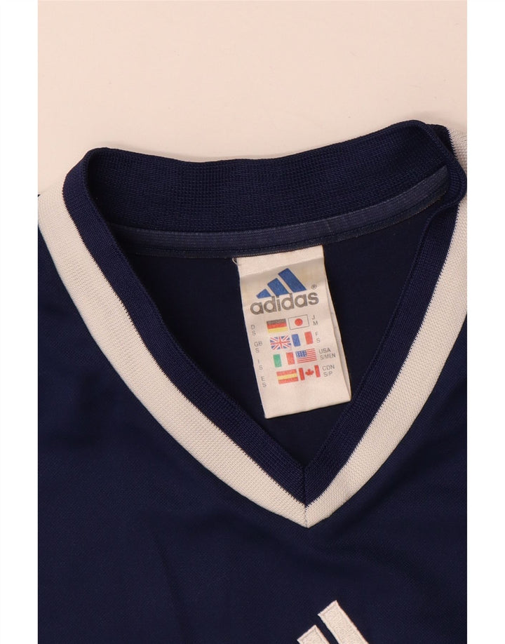 Adidas Masculino Climalite Camiseta Top Pequeno Azul Marinho Colorblock Poliéster